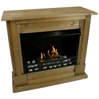 Kaminbau Mierzwa Echtfeuer-Dekokamin Rafael (Deluxe, Brenngel & Bio-Ethanol Kamin inkl. regulierbarer Brenner & Zubehör), Farbwahl, Gelkamin, Ethanolkamin, Bodenkamin, Kaminofen braun