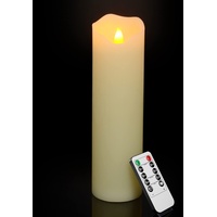 PChero LED Stumpenkerzen Echtwachs, 10" Batteriebetriebene Kerzenlichter mit Fernbedienung Flackernde Flammenlose Kerzen für Zimmer Hochzeit Datum Dekoration - [1 Stück]