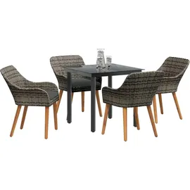 vidaXL Garten Essgruppe 5-tlg. Grau