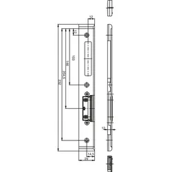 Schließblech f. Secury zum Aufschrauben, verst.m. AT-Stück, rechts, verz. silber