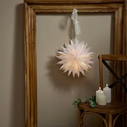 Papierstern Eisblume Weihnachtsstern Faltstern 40cm Dekostern Leuchtstern weiß