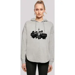 Kapuzenpullover F4NT4STIC "Cities Collection - Berlin skyline", Damen, Gr. L, grau, Obermaterial: 100% Baumwolle, casual, oversize, Langarm, Pullover, Print
