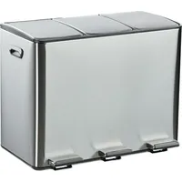 Relaxdays Mülleimer 3 x 15 Liter - Silber
