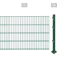 Arvotec Doppelstabmattenzaun ARVOTEC "ESSENTIAL 83 zum Aufschrauben", grün (dunkelgrün), H:83cm, Stahl, Kunststoff, Zaunelemente, Zaunhöhe 83 cm, Zaunlänge 2 - 60 m