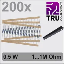 TRU Components TC-12888472 T22P081 Metallschicht-Widerstand Sortiment axial bedrahtet 0.5 W 1 % 200 St.