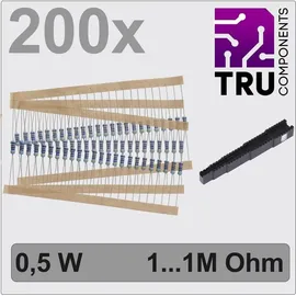 TRU Components TC-12888472 T22P081 Metallschicht-Widerstand Sortiment axial bedrahtet 0.5 W 1 % 200 St.