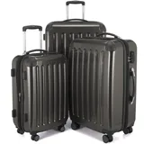 Hauptstadtkoffer - Alex - 4 Doppel-Rollen 3er Trolley-Set Rollkoffer Reisekoffer, (S, M und L) Koffer-Set, 75 cm, 235 L, Graphit