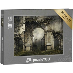 puzzleYOU Puzzle Puzzle 1000 Teile XXL „Altes, umranktes Gartentor im Wald“, 1000 Puzzleteile, puzzleYOU-Kollektionen Gothik