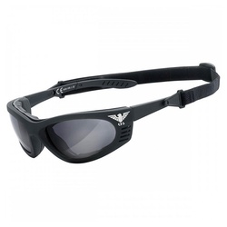KHS Sonnenbrille Armee Sportbrille, smoke (Set, Sonnenbrille inkl. Etui) beidseitige Anti-Fog-Beschichtung schwarz