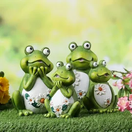 MARELIDA Gartenfigur Frosch Freddi Tierfigur für Beet Gartendeko H: 16cm grün