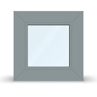 Fenster Lichtgrau RAL 7035, Holz-Profil Classic 68 mm, 510 x 510 mm, Festverglast mit 2-fach Verglasung, individuell konfigurieren