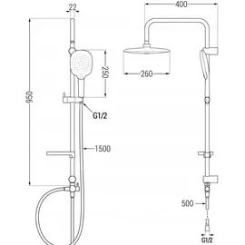 Mexen X22 Duschsäule, Chrom - 798222291-00