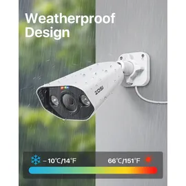 ZOSI 4K PoE Überwachungskamera Set mit 8CH 2TB HDD NVR und 4X 8MP Outdoor PoE IP Kamera, Personenerkennung, Farbe Nachtsicht, Flutlicht Außen Smart Videoüberwachung System