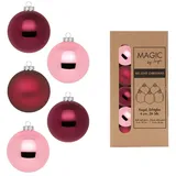 INGE-GLAS Inge Glas Weihnachtskugeln klein | 36 Kugeln 4cm | Christbaumkugeln aus Glas (Berry Kiss | rosa