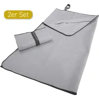 Dyckhoff Mikrofaser Handtuch mit Reißverschluss 60 x 120 cm grau 2 St.