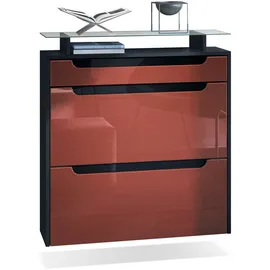 Vladon Annie 89 x 96 x 23 cm schwarz matt / rot