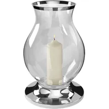 Fink Windlicht BIG Glas Metall Silber