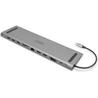 Digitus 11-Port USB-C Dock grey, 2x HDMI, VGA