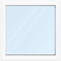 Fenster 90x90 cm, Kunststoff Profil aluplast IDEAL® 4000, Weiß, 900x900 mm, einteilig festverglast, 2-fach Verglasung, individuell konfigurieren