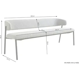 Schöner Wohnen Sitzbank OSLO Grau 200 x 80 x 56 cm