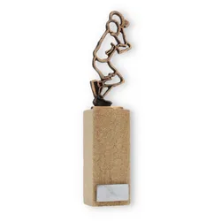 Pokal Konturfigur Tennisspieler altgold auf Sandstein 25,1cm