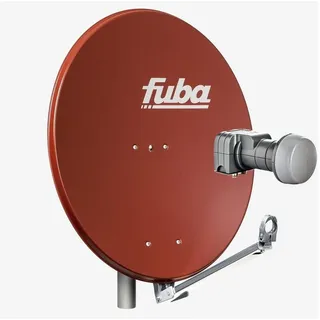Fuba DAL 802 R Sat Anlage Antenne Schüssel Spiegel Twin LNB DEK 217 2 Teilnehmer Alu Sat-Schüssel/Sat-Spiegel Rot + Fuba DEK 217 Twin LNB für 2 Rec