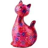 Pomme Pidou Spardose Katze Grösse M 12,5x10,3x21 cm Pink mit Herzen (D)