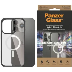 PanzerGlass IPhone 14 Pro Handyhülle - ClearCase mit BlackFrame, Phone 14 Pro, transparent-schwarz