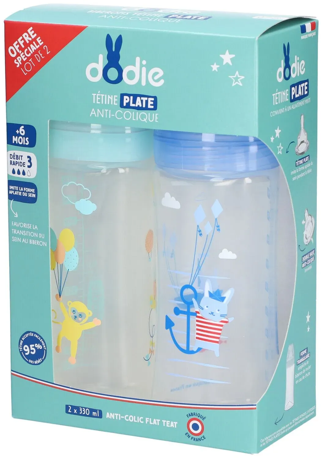 Dodie Flasche Flachsauger Langsamer Fluss Air Duo