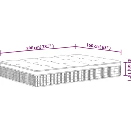 vidaXL Matratze Taschenfederkern Medium Plus 160x200 cm