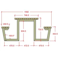 Plus Wega Kombimöbel 177x161x73/45 Thermowood