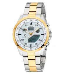 Chronograph, bunt (bicolor), Armbanduhren, Herren, Digitaluhr Chronograph Funkuhr