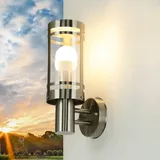 Licht-Erlebnisse Außenleuchte Edelstahl IP44 Modern E27 Wandlampe Haus Hof Garten