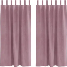 vidaXL Verdunkelungsvorhänge 2 pcs Dunkelrosa 140 x 175 cm Samt