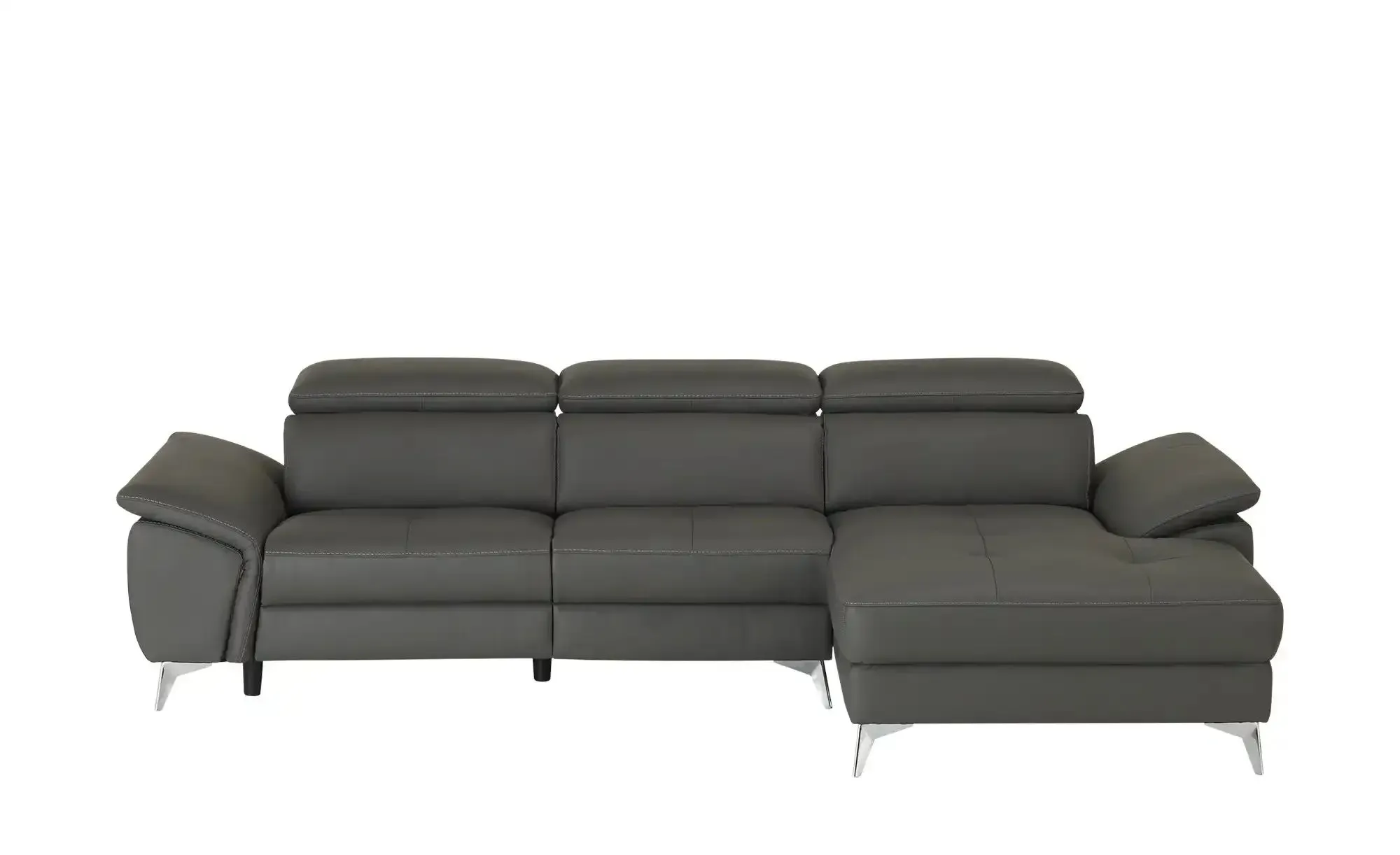 uno Leder-Ecksofa  Danae klein , grau , Maße (cm): B: 282 H: 78 T: 166.0