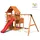 fungoo Spielturm Big Leader Move Rot mit Schaukel und Rutsche