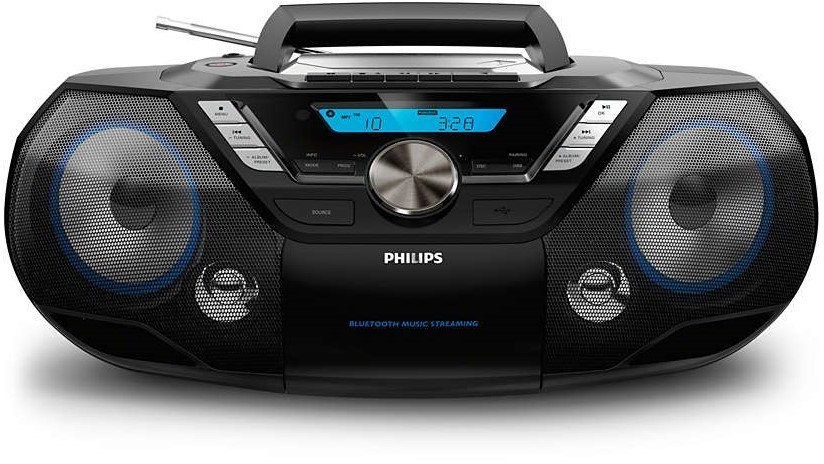 Philips AZB798T Digitalradio (DAB) (Digitalradio (DAB), DAB, FM, Bluetooth, USB Direct, UKW, 12,00 W, CD, Kassette, DAB+, UKW, Bluetooth, USB, tragbar, kabellos) schwarz K+B Expert
