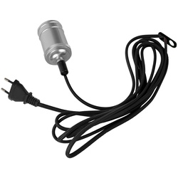 Lampenfassung | CLASSICAL | E27 | 3,5m | Textilkabel | Fassung Silber