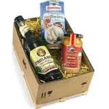 Geschenkset Mini-Palette Brotzeit, Bayrische Brotzeit mit Weißwurst, Bier und Senf