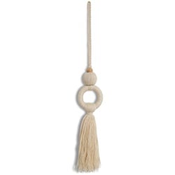 Deko-Hänger Macrame Ø 4,5 cm Holz Beige