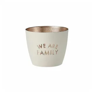G-C Madras Windlicht M We Are Family, weiß/gold