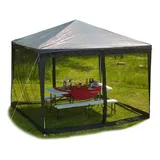 Relaxdays Moskitonetz für 3 x 3 m Pavillon, 2 Seitenteile, mit Reißverschluss, Klettband, 12 m XL Mückennetz, schwarz