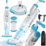 Kesser KESSER® Poolsauger mit Akku elektrisch Pool Bodensauger Handsauger Poolreiniger mit Filter 2-Geschwindigkeits-System Handsauger Reinigungsset kabellos, Inkl. Abdeckung