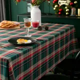 Weihnachtstischdecke, Rot Grün Karierte Tischdecke 220x140 cm, Abwaschbar Tischdecke Weihnachten für Weihnachtsdeko, Weihnachtsdecken für Tisch, Christmas Tablecloth (220 x 140 cm)