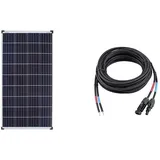 enjoy solar Poly 140W 12V Polykristallines Solarpanel Solarmodul Photovoltaikmodul ideal für Wohnmobil, Gartenhäuse, Boot& 4mm2 Profi-Verbindungskabel Solarmodul zu Solarladeregler Anschlusskabel 5m