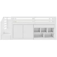 XDOVET Kinderbett mit Treppe und Stauraum und Schubladen umdrehbar