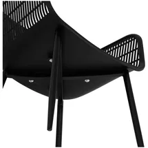 FROMM & STARCK Stuhl 2er Set Lehnstuhl Kunststoff Metallbeine bis 150 kg Designstuhl schwarz
