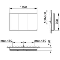 Keuco Royal Modular 2.0 Spiegelschrank 800321110000200 1100 x 700