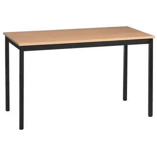 Sodematub Mehrzwecktisch buche, schwarz rechteckig, Vierkantrohr schwarz, 140,0 x 80,0 x 74,0 cm