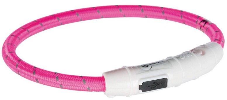 TRIXIE Hundehalsbandleuchte Flash Leuchtring USB pink